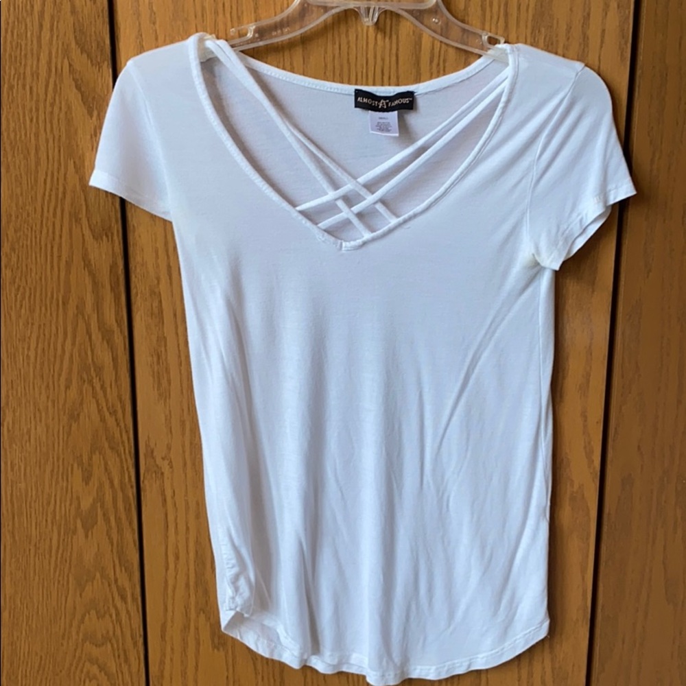 White lace up T-shirt